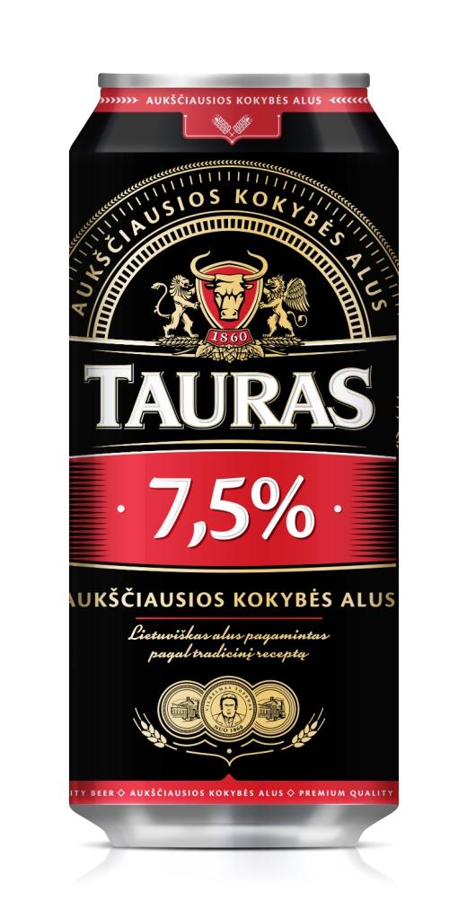 Prekės ženklas: TAURAS 7,5% AUKŠČIAUSIOS KOKYBĖS ALUS